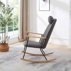 Comfort Black Rocking Chair for Nursery & Living Room