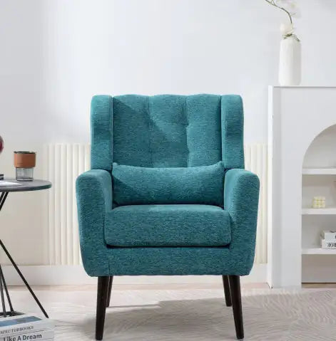 Teal Modern Upholstered Armchair – Chenille Comfort Chair
