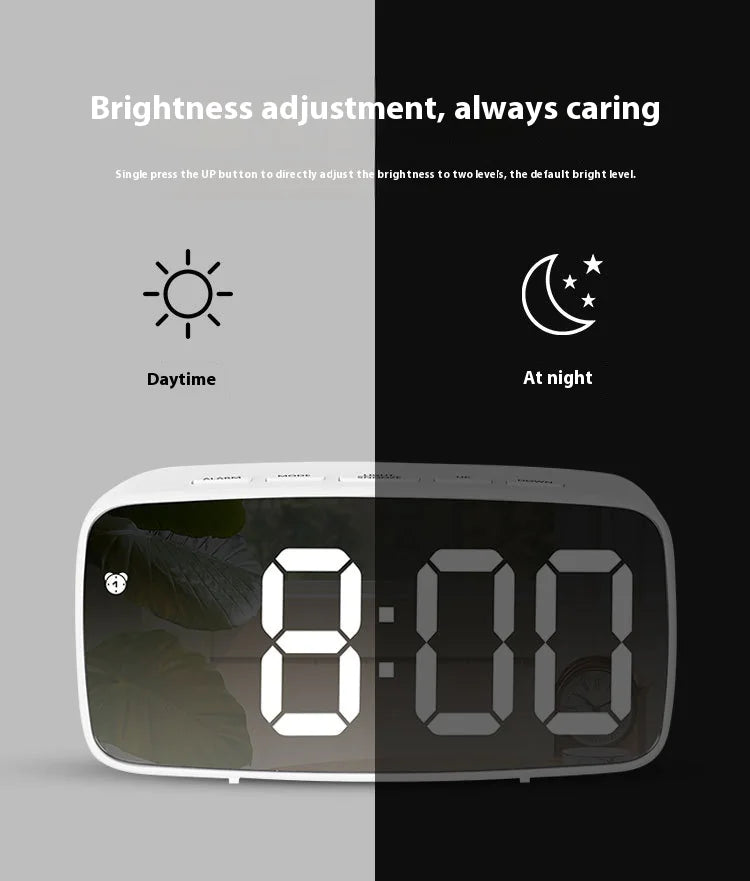 Stylish LED Mirror Alarm Clock – Modern Decor Essential