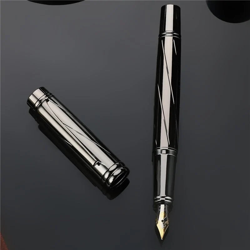 Elegant Silver-Plated Fountain Pen | 0.5mm Fine Nib