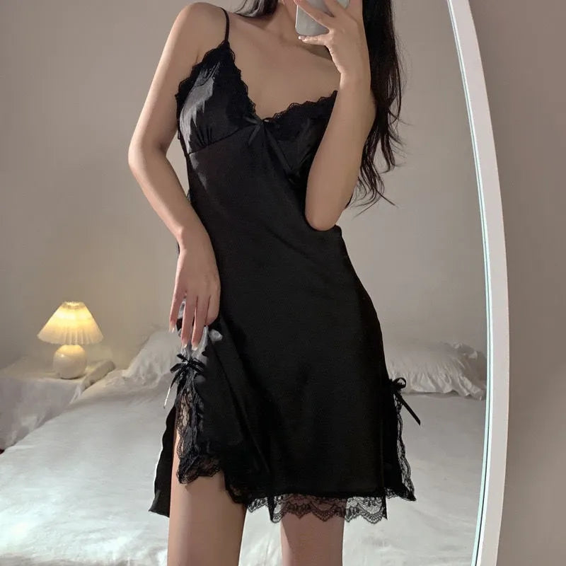 Elegant Silk Lace Nightdress - Luxe Comfort & Sensual Style