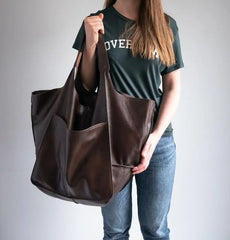 Elegant PU Leather Tote Bag - Large Capacity & Multi-Style