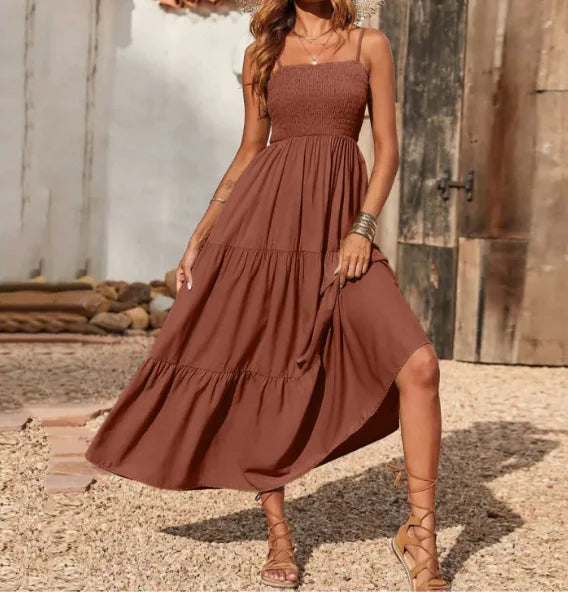 Elegant Multi-Layer Chiffon Swing Dress - Various Colors
