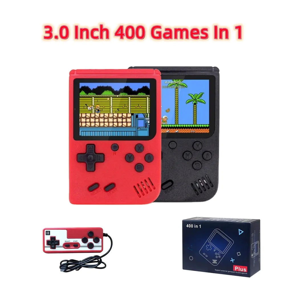 Retro 400-in-1 Portable Mini Game Console: Travel-Size, 3” Color Display