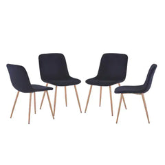 Set of 4 Stylish Black Dining Chairs