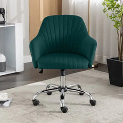 Velvet Adjustable Office Desk Chair - Green