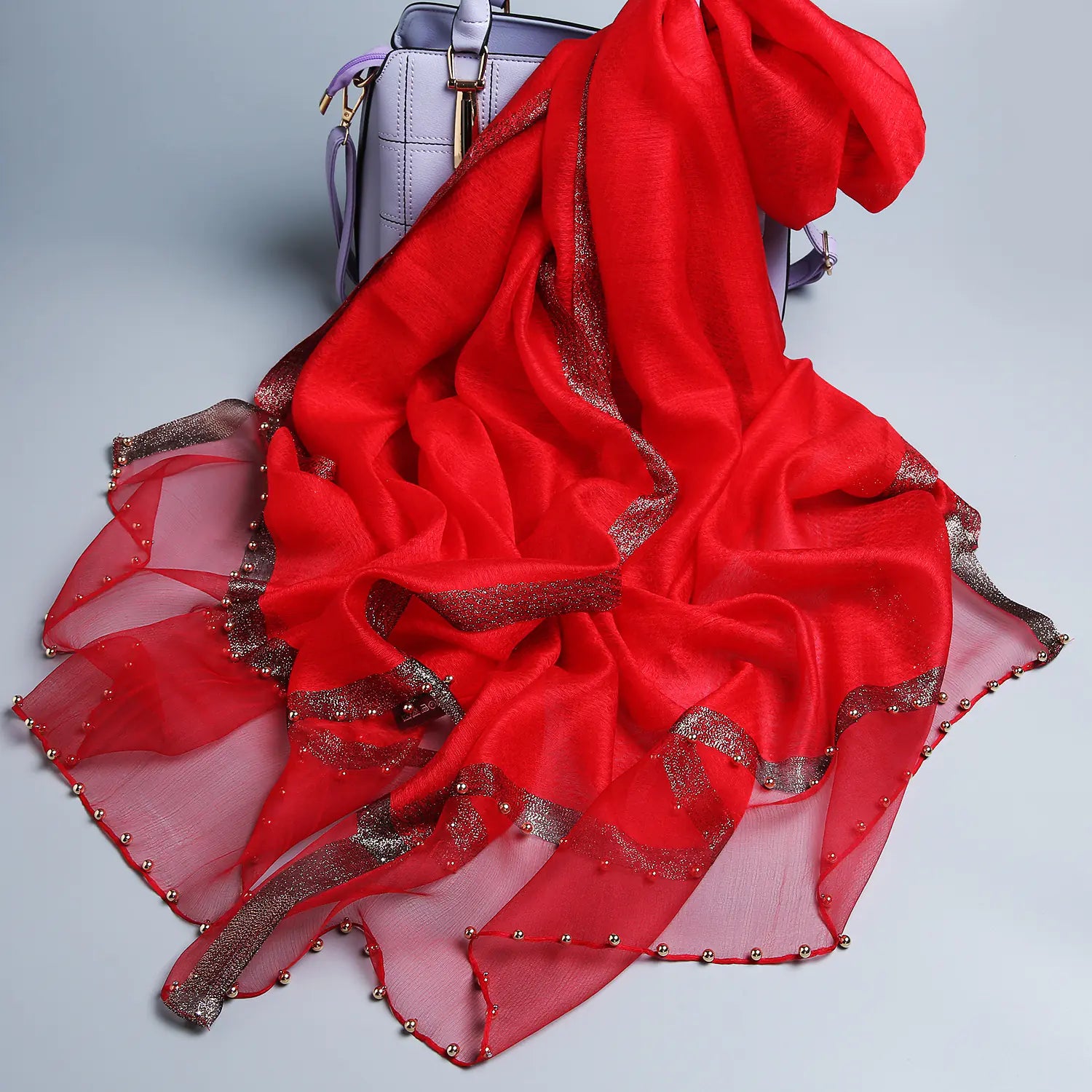 Elegant Silk-Like Scarf for Women - Versatile Long Shawl Wrap