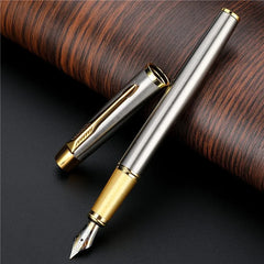 Elegant Silver-Plated Fountain Pen | 0.5mm Fine Nib