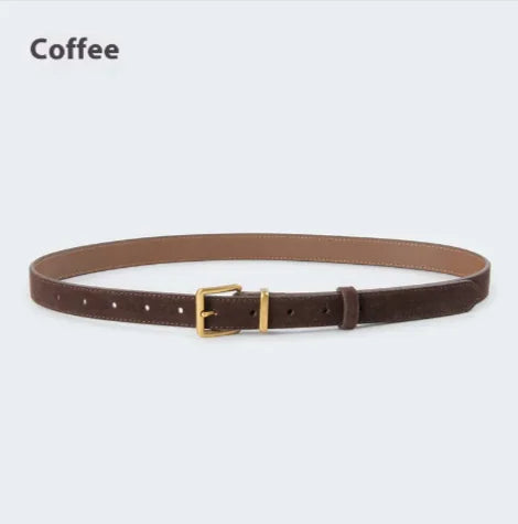 Elegant Women's Suede Leather Belt - Various Colors