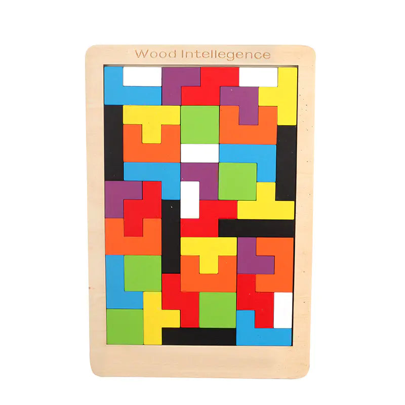 Wooden Tetris Puzzle Game for Kids Ages 3-9