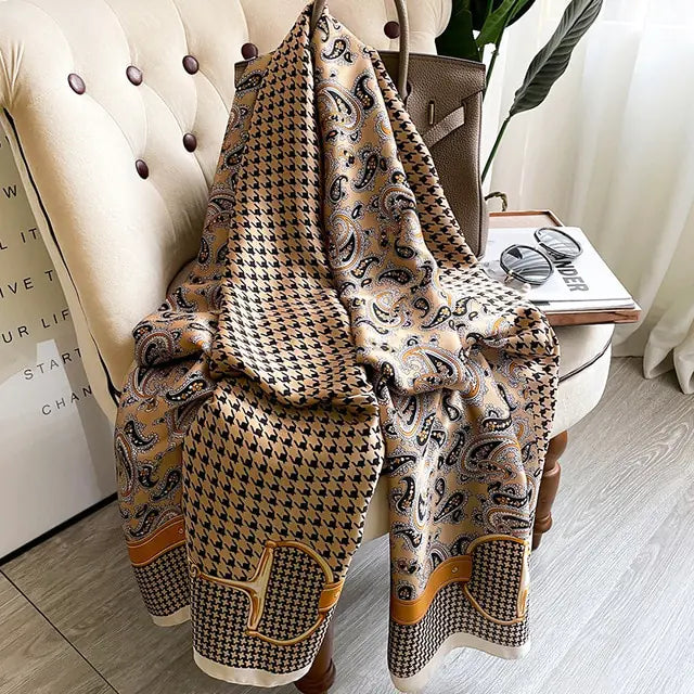Elegant Silk Winter Scarf - Premium Lightweight Design