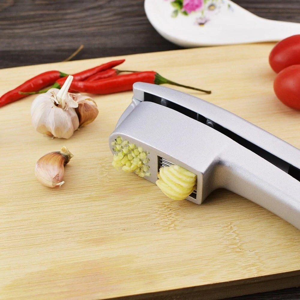 Dual-Function Garlic Press Mincer & Slicer - Kitchen Gadget