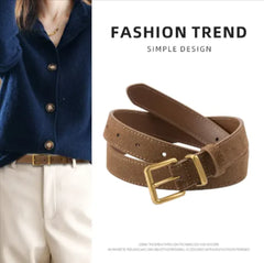 Elegant Women's Suede Leather Belt - Various Colors