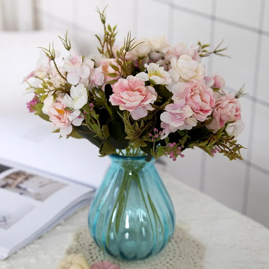 Vintage Silk Artificial Flowers Arrangement Kit