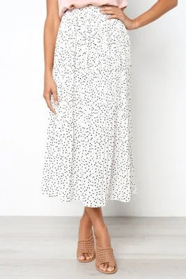 Elegant Elastic High-Waist Pleated Midi Skirt for Women