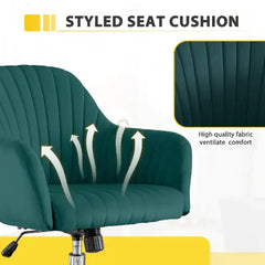 Velvet Adjustable Office Desk Chair - Green