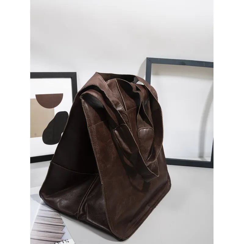 Elegant PU Leather Tote Bag - Large Capacity & Multi-Style