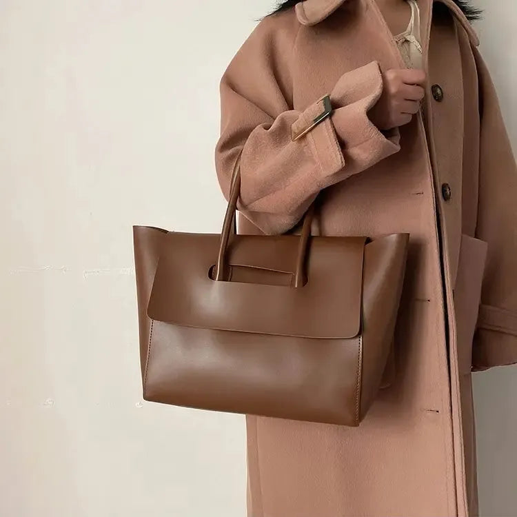 Elegant Women's PU Leather Shoulder Bag - Large Capacity & Stylish