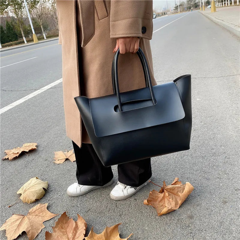 Elegant Women's PU Leather Shoulder Bag - Large Capacity & Stylish