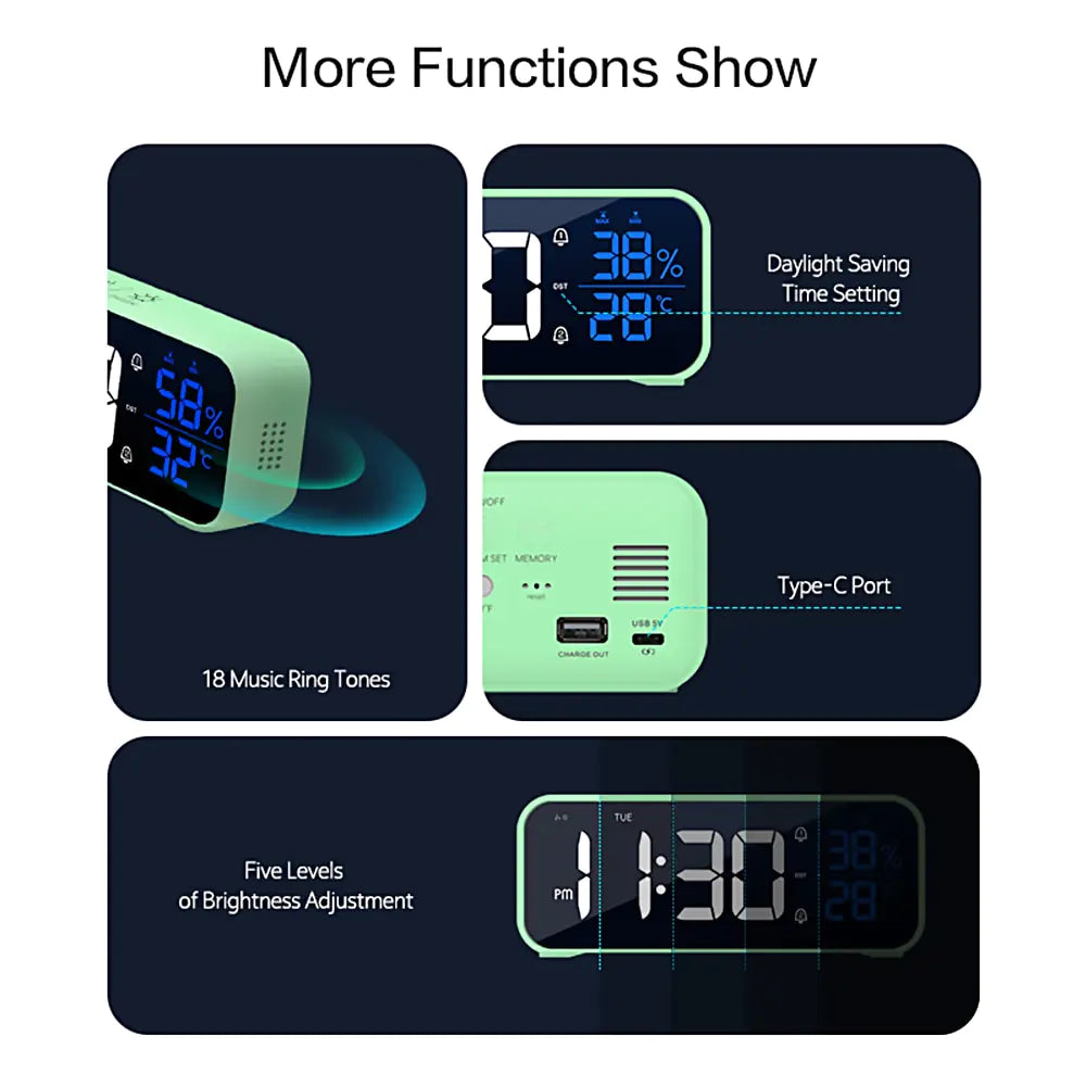 Smart Voice Command Alarm Clock - Effortless Control