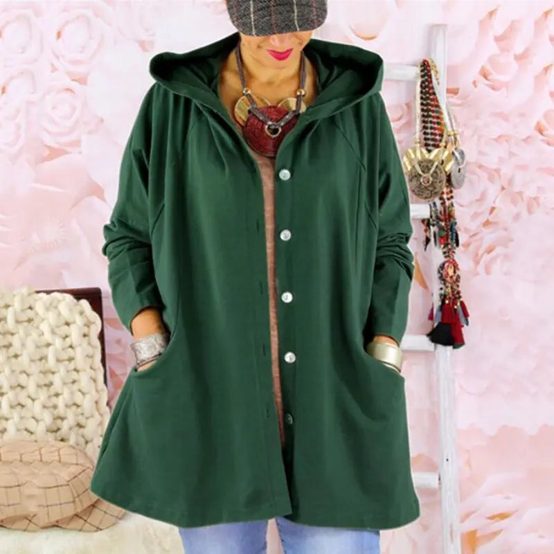 Chic Hooded Women's Trench Coat in Multiple Colors