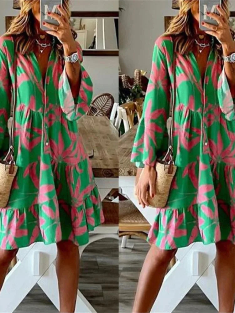 Boho Vacation Shirt Dress - Summer & Travel Ready