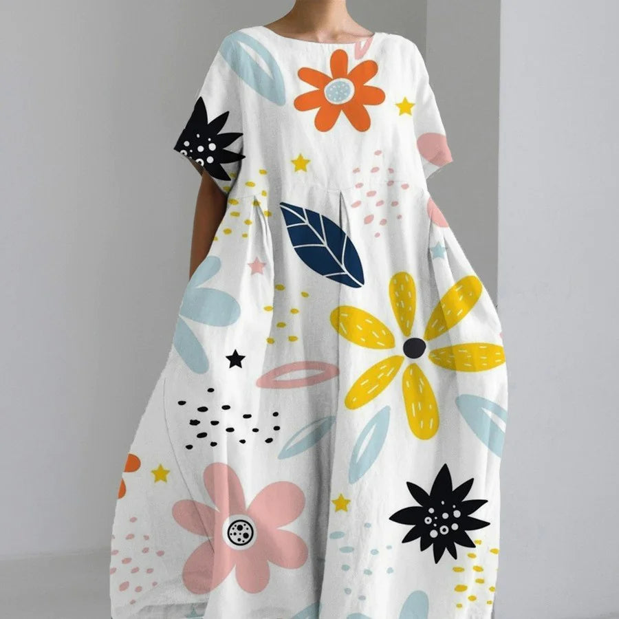 Elegant Cotton-Feel Casual Dress for Women