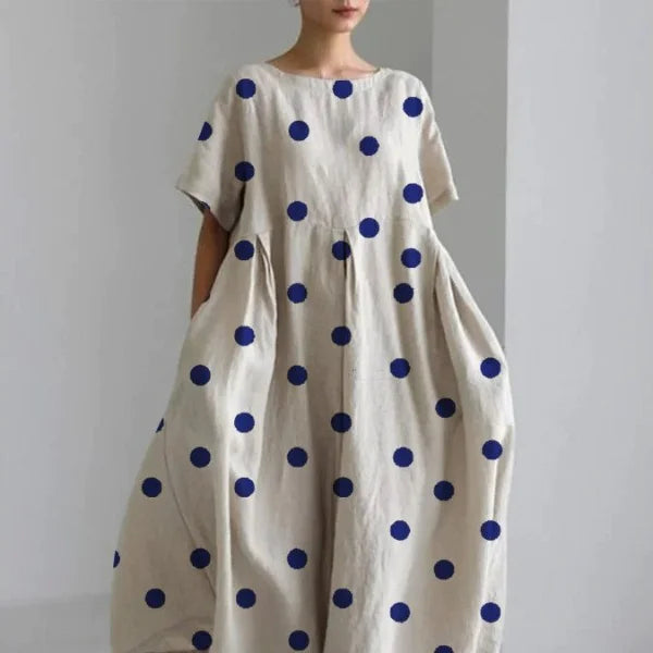 Elegant Cotton-Feel Casual Dress for Women