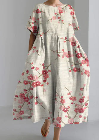 Elegant Cotton-Feel Casual Dress for Women