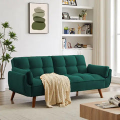 Elegant Green Linen Fabric Sofa for Modern Homes