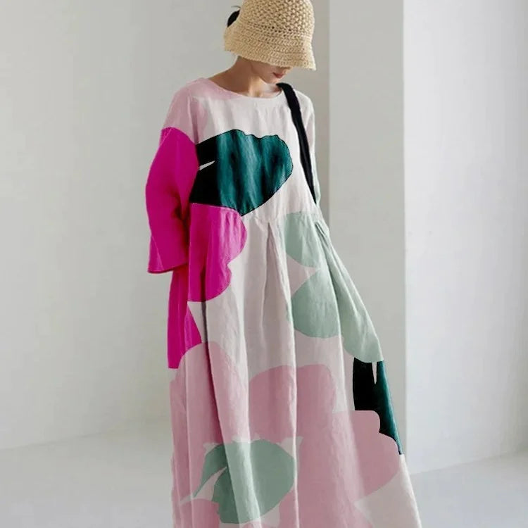 Elegant Cotton-Feel Casual Dress for Women
