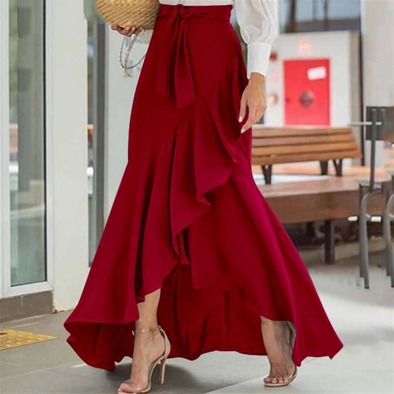Chic Ladies' Ruffled Skirt - Casual & Breezy Fit