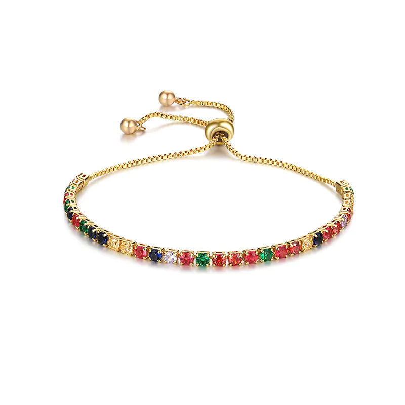 Stunning Adjustable Crystal Bracelet with Multicolor Zircon Accents