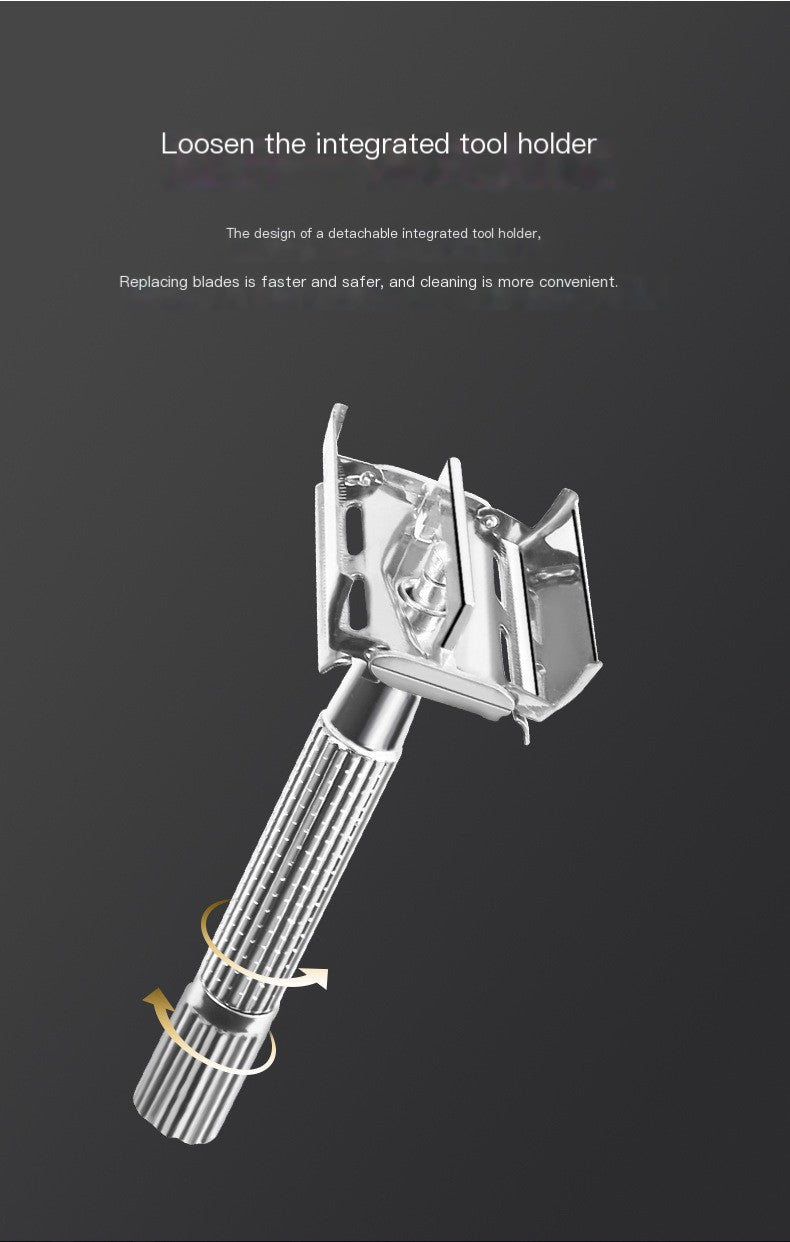 Vintage Styled Manual Safety Razor for Effortless Grooming