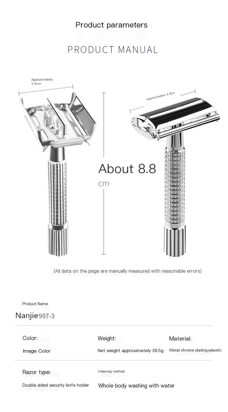 Vintage Styled Manual Safety Razor for Effortless Grooming