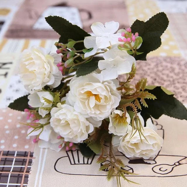 Vintage Silk Artificial Flowers Arrangement Kit