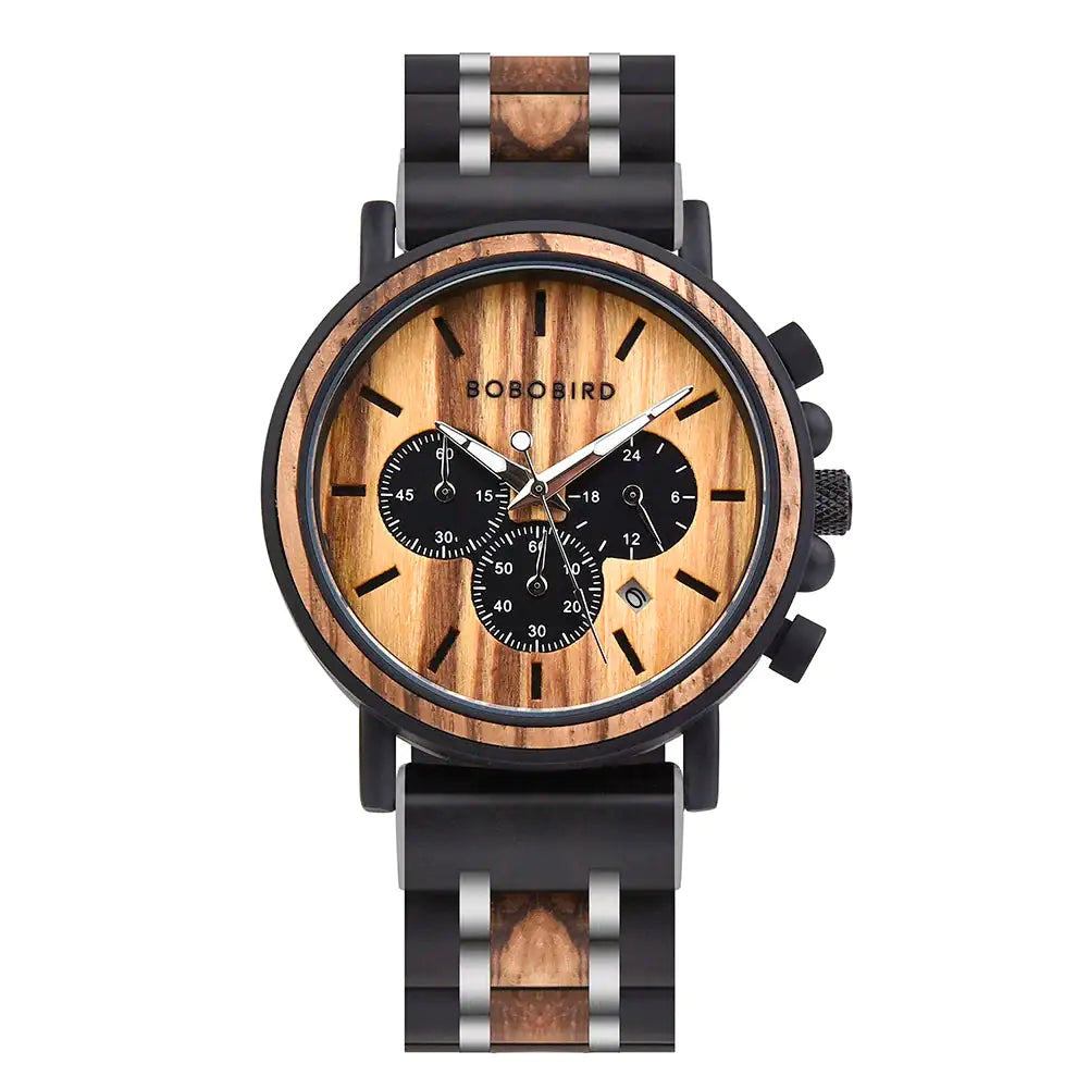 BOBO BIRD Men's Wooden Chronograph Watch - Luxury & Style