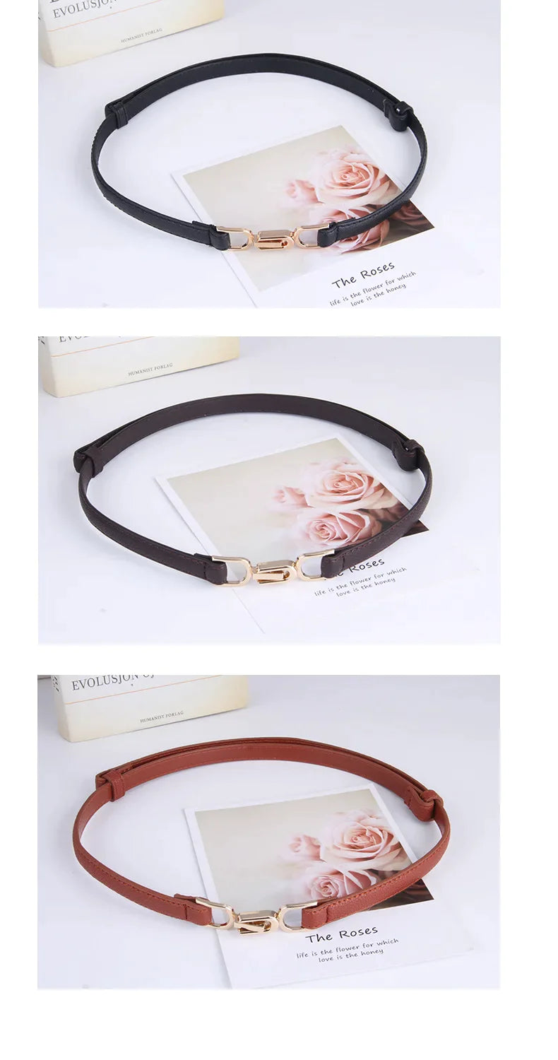 Elegant Adjustable Leather Dress Belt