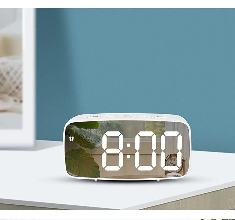Stylish LED Mirror Alarm Clock – Modern Decor Essential