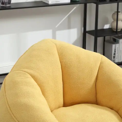 Comfy High-Pressure Foam Bean Bag Chair with Footrest - Yellow