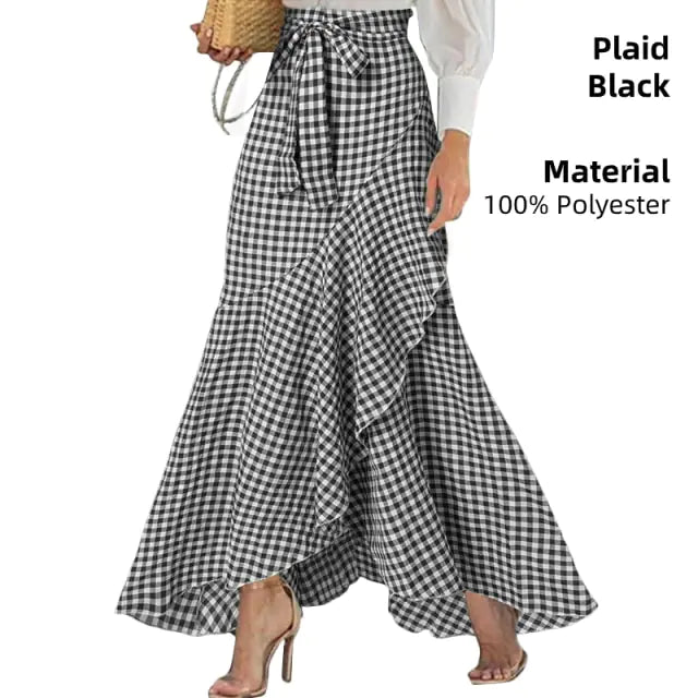 Chic Ladies' Ruffled Skirt - Casual & Breezy Fit