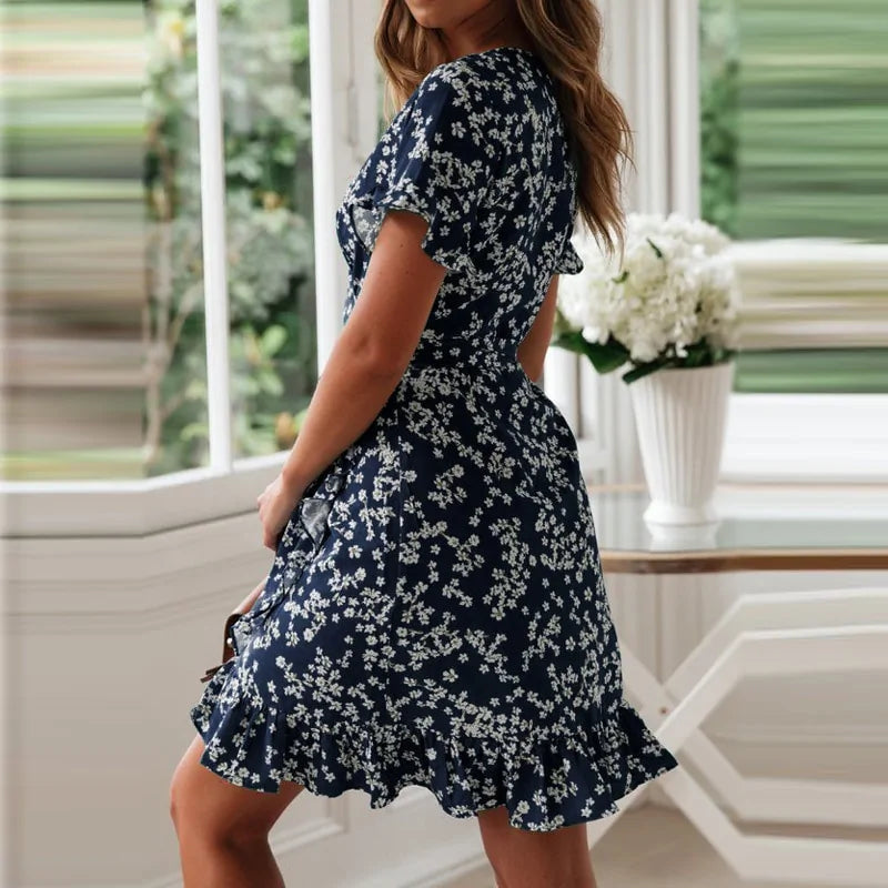 Floral Print Boho Beach Dress - Effortless Summer Chic