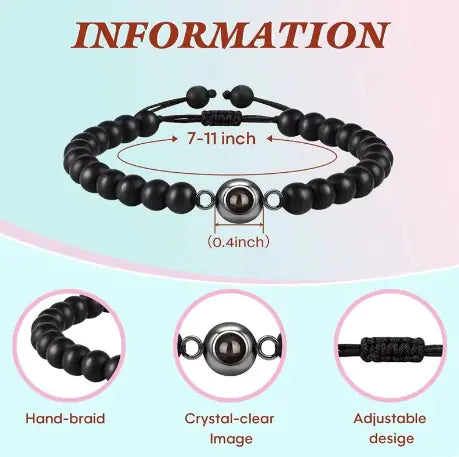 Personalized Bracelet with Image Projection - Titanium Steel