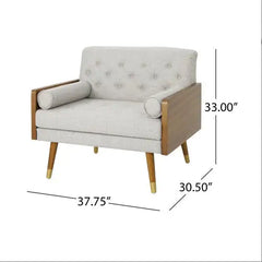Elegant Beige Club Chair - Luxurious Fabric Finish