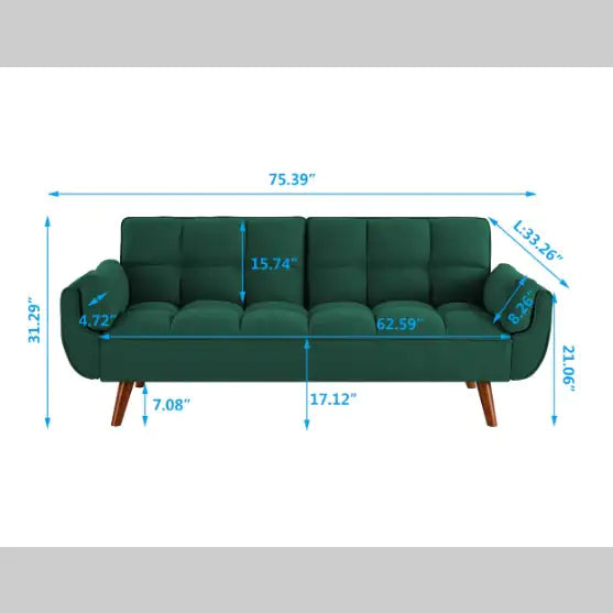Elegant Green Linen Fabric Sofa for Modern Homes