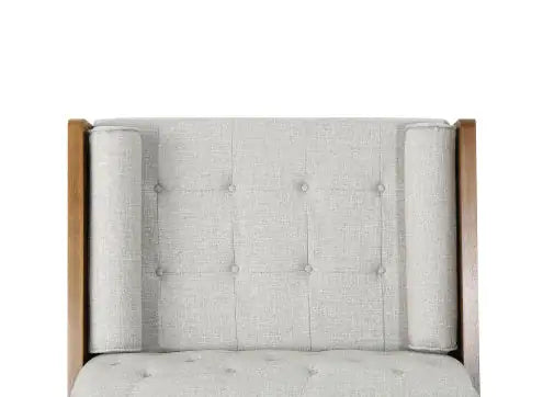 Elegant Beige Club Chair - Luxurious Fabric Finish