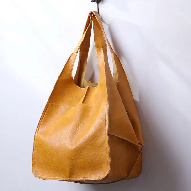 Elegant PU Leather Tote Bag - Large Capacity & Multi-Style