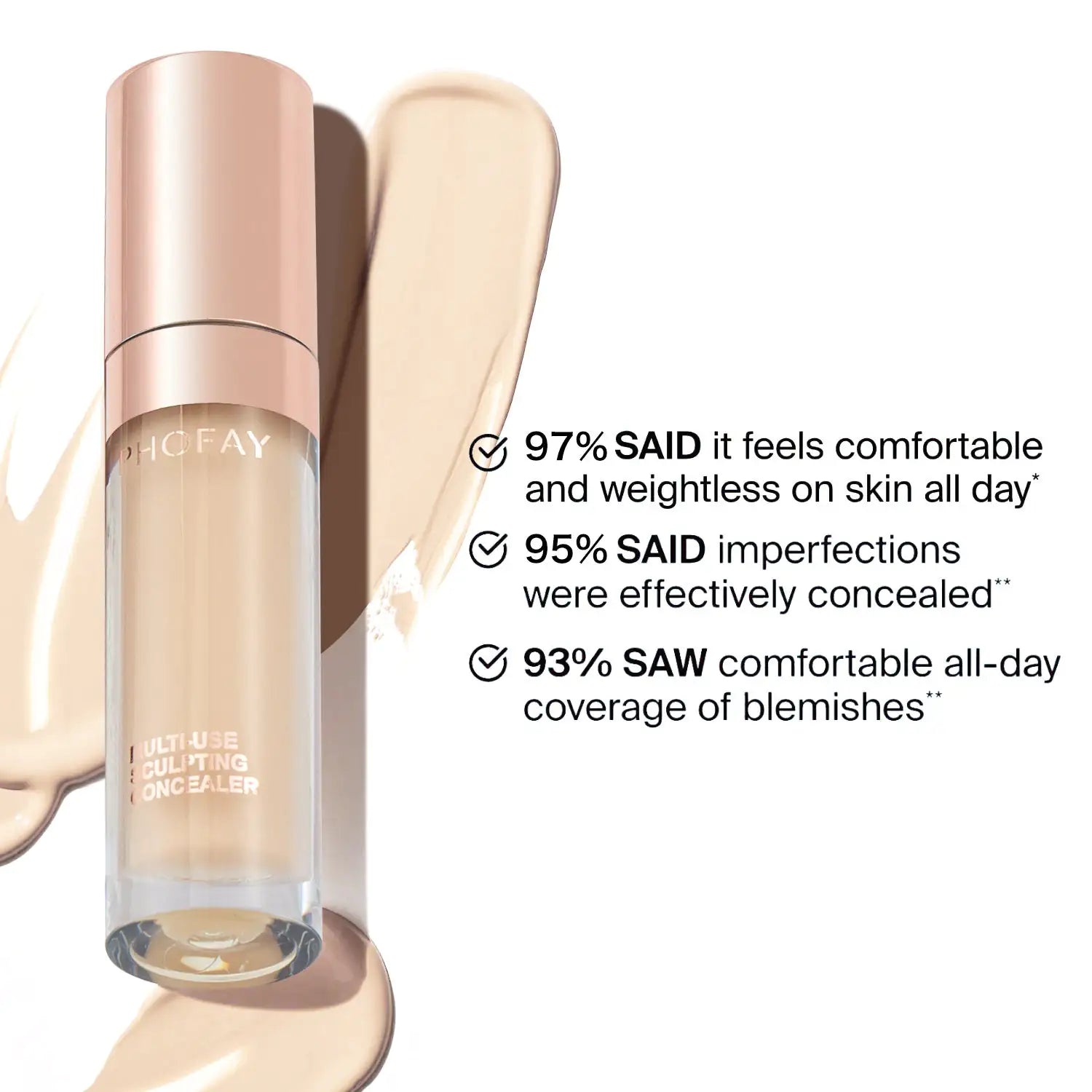 PHOFAY Ultra Coverage Concealer - Matte Finish and Skin Nourishing