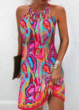 Chic Bohemian Sleeveless Hollow Dress - Multiple Colors