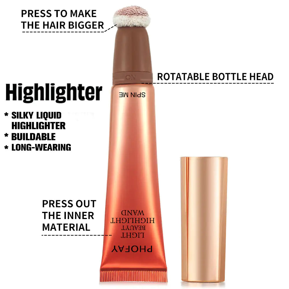 Silky Shimmer Highlighter Wand - Radiant Glow, 15 ML